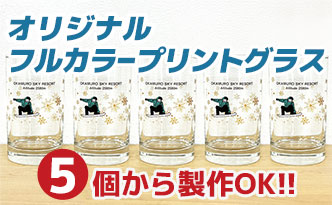 オリジナルフルカラープリントグラス 5個から製作OK‼