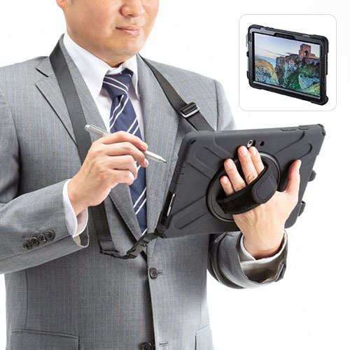 サンワサプライ SurfaceGo 4/3/2/1耐衝撃ケース（ハンドル、スタンド、ショルダーベルト付き）