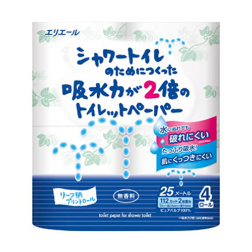 エリエール　吸収力が2倍のトイレットペーパー4ロール（ダブル）