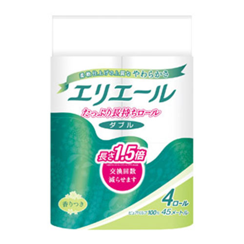 エリエール　長さ1.5倍トイレットティシューコンパクト4ロールダブル
