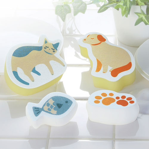 DOG&CATキッチンスポンジ4Pセット