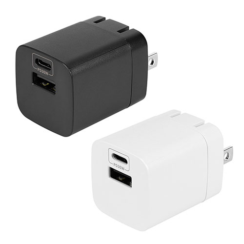 オウルテック 最大PD30W出力 GaN採用 USB Type-C×1 USB Type-A×1 AC充電器
