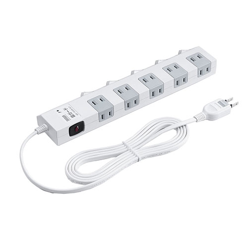 サンワサプライ 電源タップ 強力マグネット付 10個口 ブレーカー 個別スイッチ付 一括集中スイッチ付 2m 雷ガード