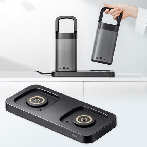 サンワサプライ ハンドル一体型モバイルバッテリー専用充電トレイ（2台置き用）