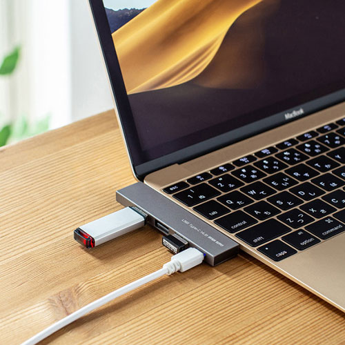 サンワサプライ USB Type-C コンボ スリムハブ