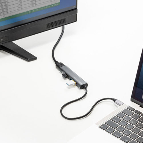 サンワサプライ HDMIポート付 USB Type-Cハブ
