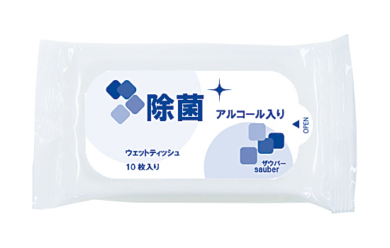 ザウバー除菌アルコール入りウエットティッシュ 10枚