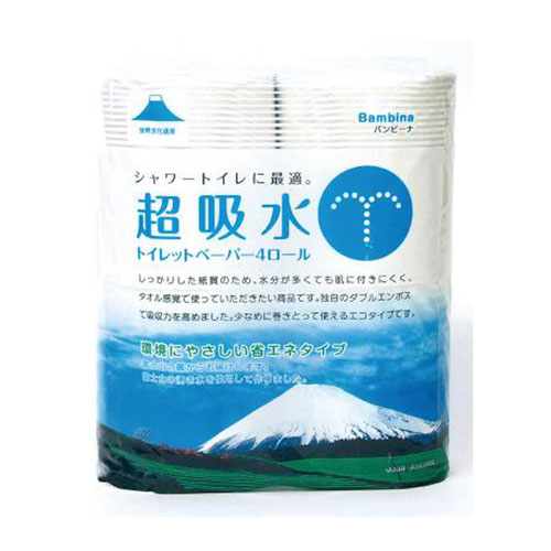 バンビーナ超吸水トイレットペーパー4ロールダブル(18m)